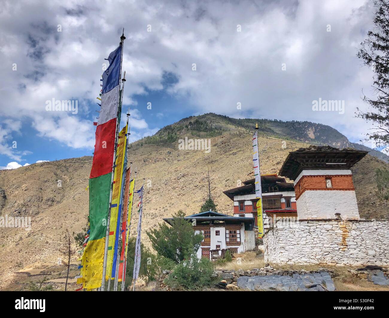 Traditional Bhutanese architecture. - Smartphone Captured Stock Image