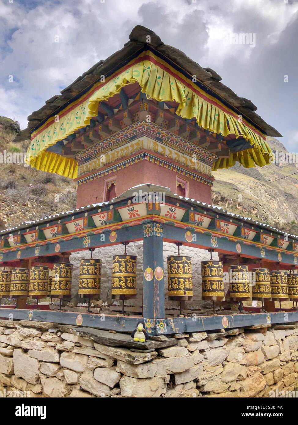 Traditional Bhutanese structure. Stock Photo