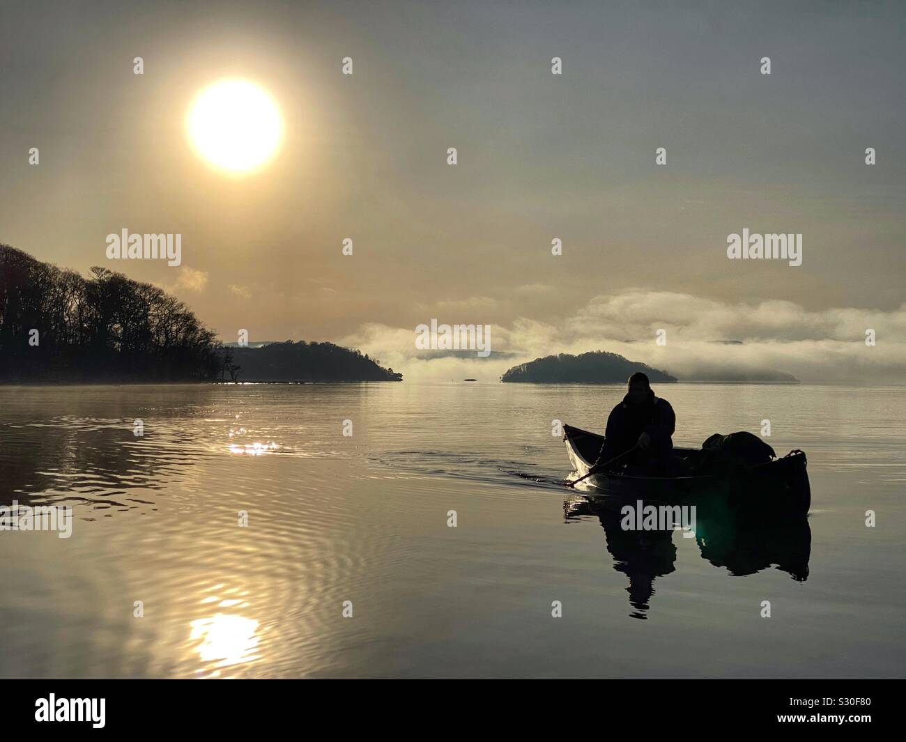 Canoeing on Loch Lomond Stock Photo