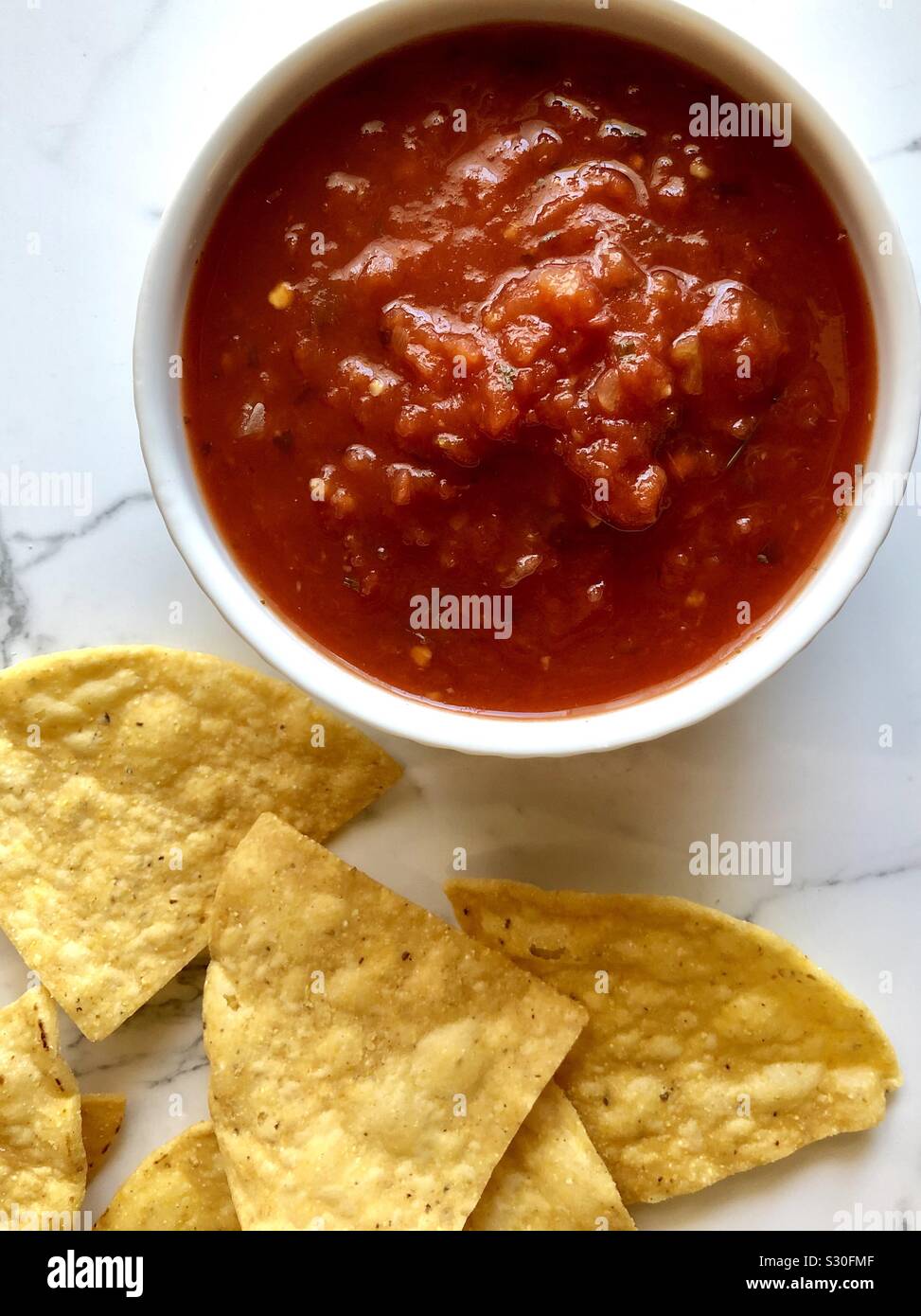 Chips and salsa - Smartphone Captured Stock Image