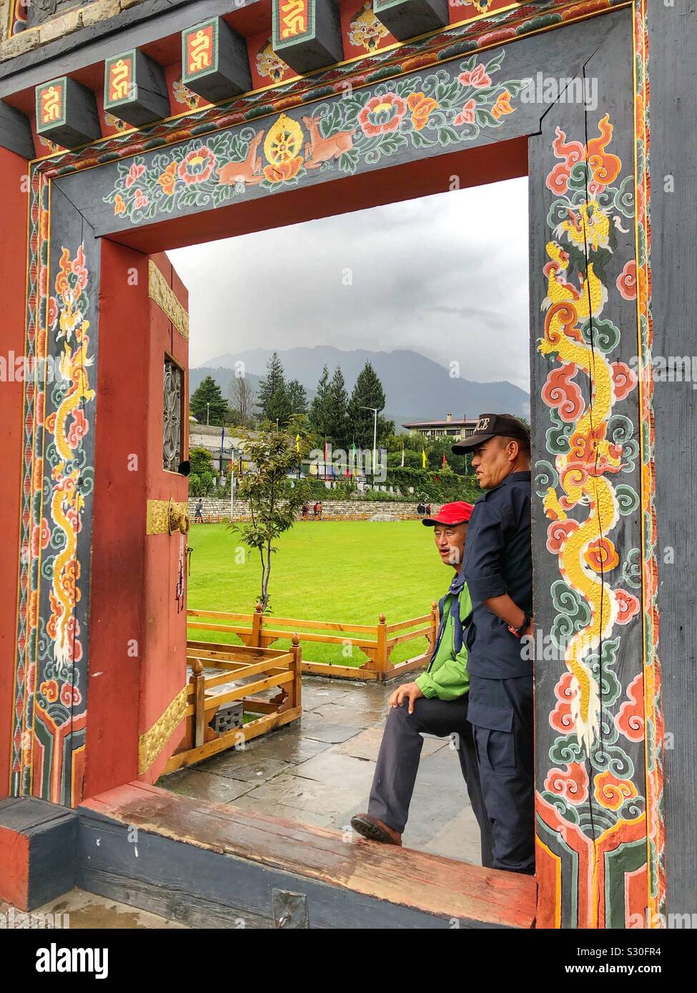 Rainy day in Thimphu, Bhutan. - Smartphone Captured Stock Image