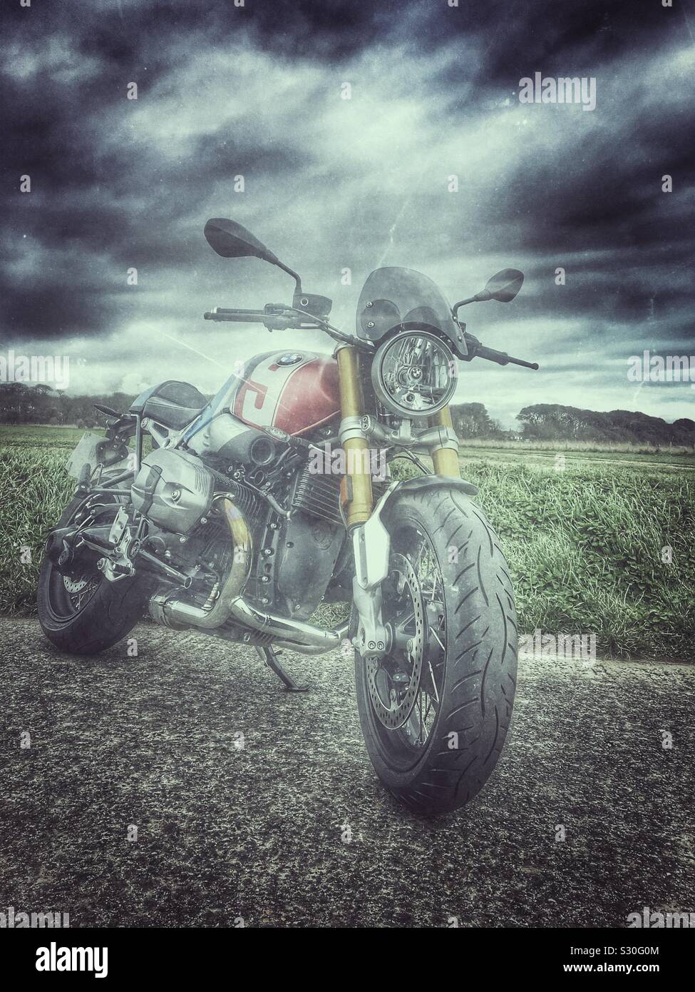 BMW r nine t retro cafe racer hipster motorcycle Stock Photo