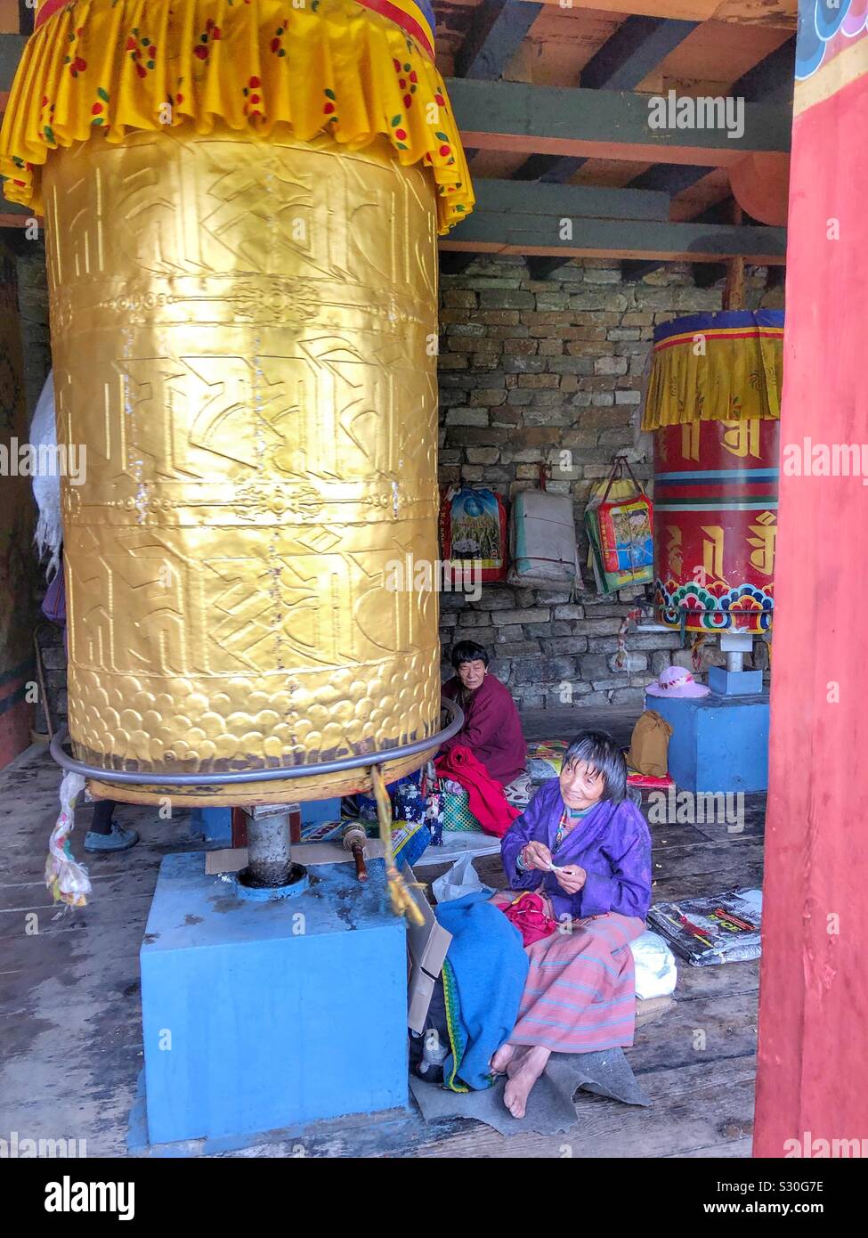 Buddhist temple in Thimphu, Bhutan. - Smartphone Captured Stock Image