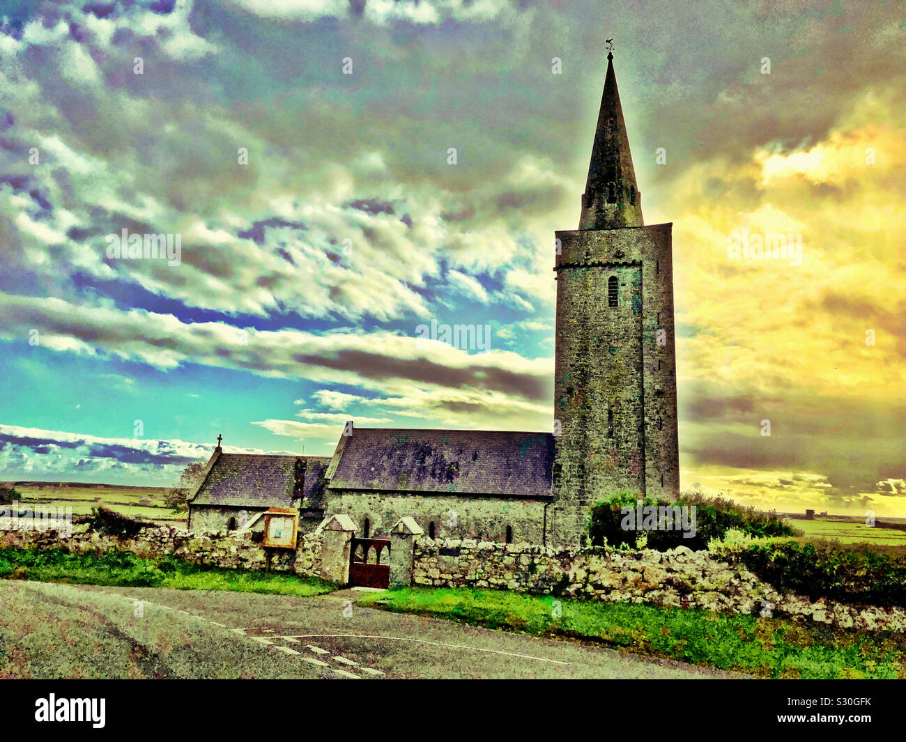 St Mary's Church, Warren, Pembrokeshire - Smartphone Captured Stock Image