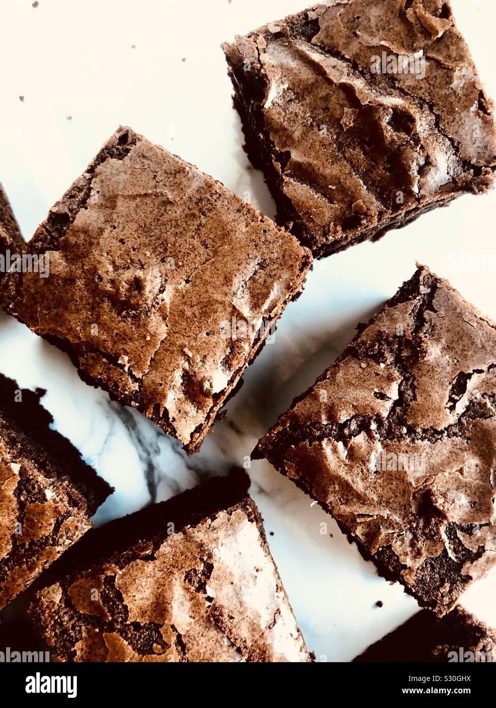 Brownies, top down view - Smartphone Captured Stock Image