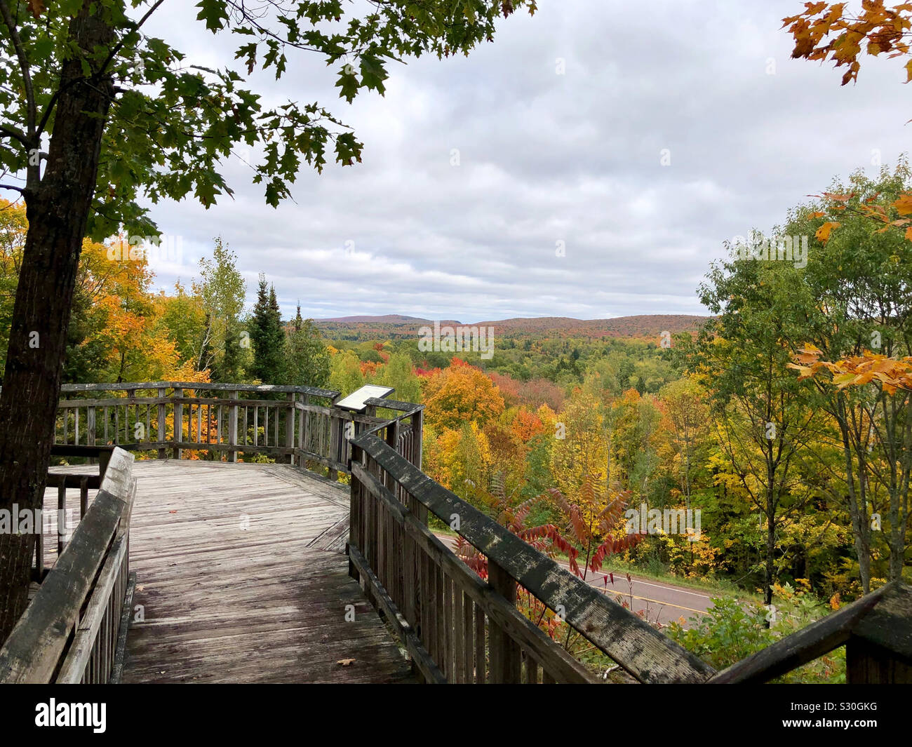 Fall colors in Chequamegon-Nicolet National Forest in Wisconsin. Stock Photo