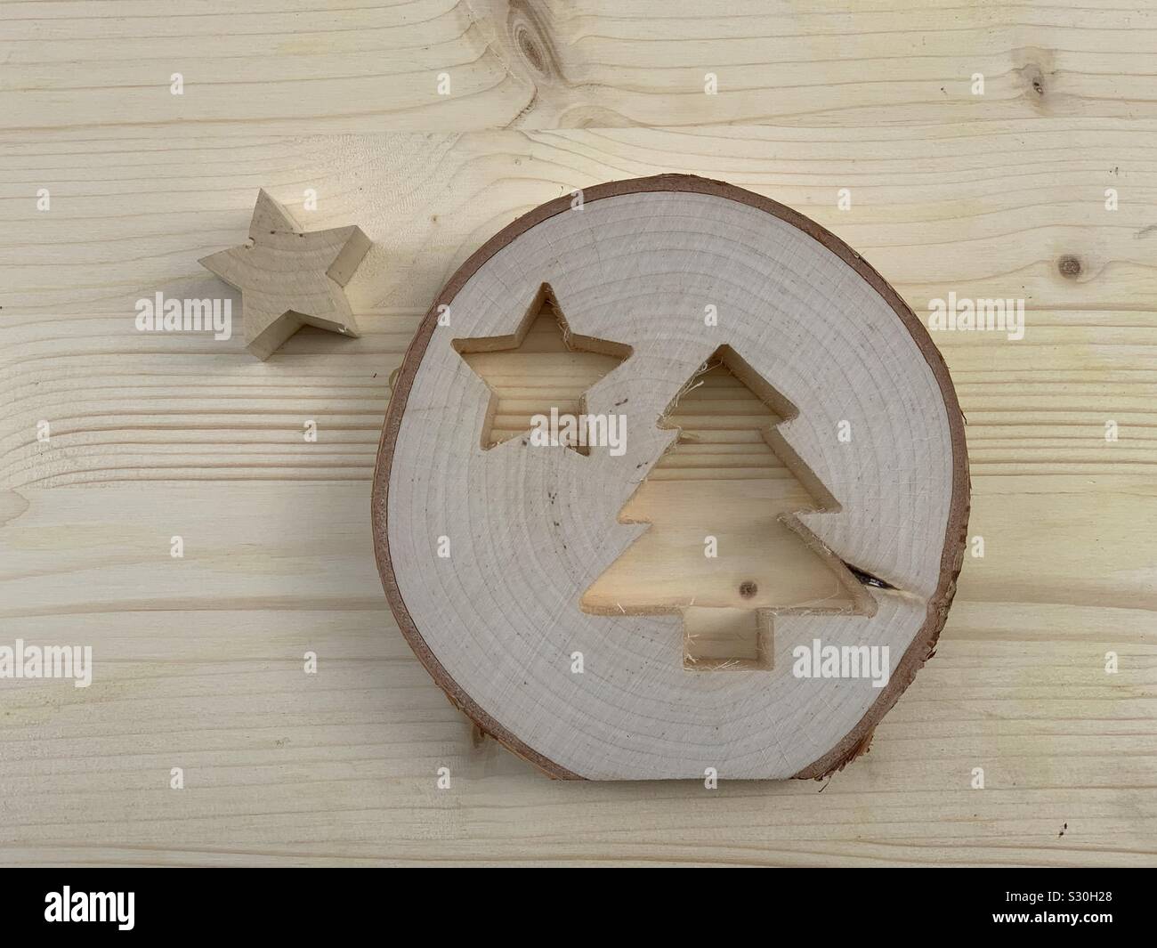 Christmas time concept with a creative wooden art Stock Photo