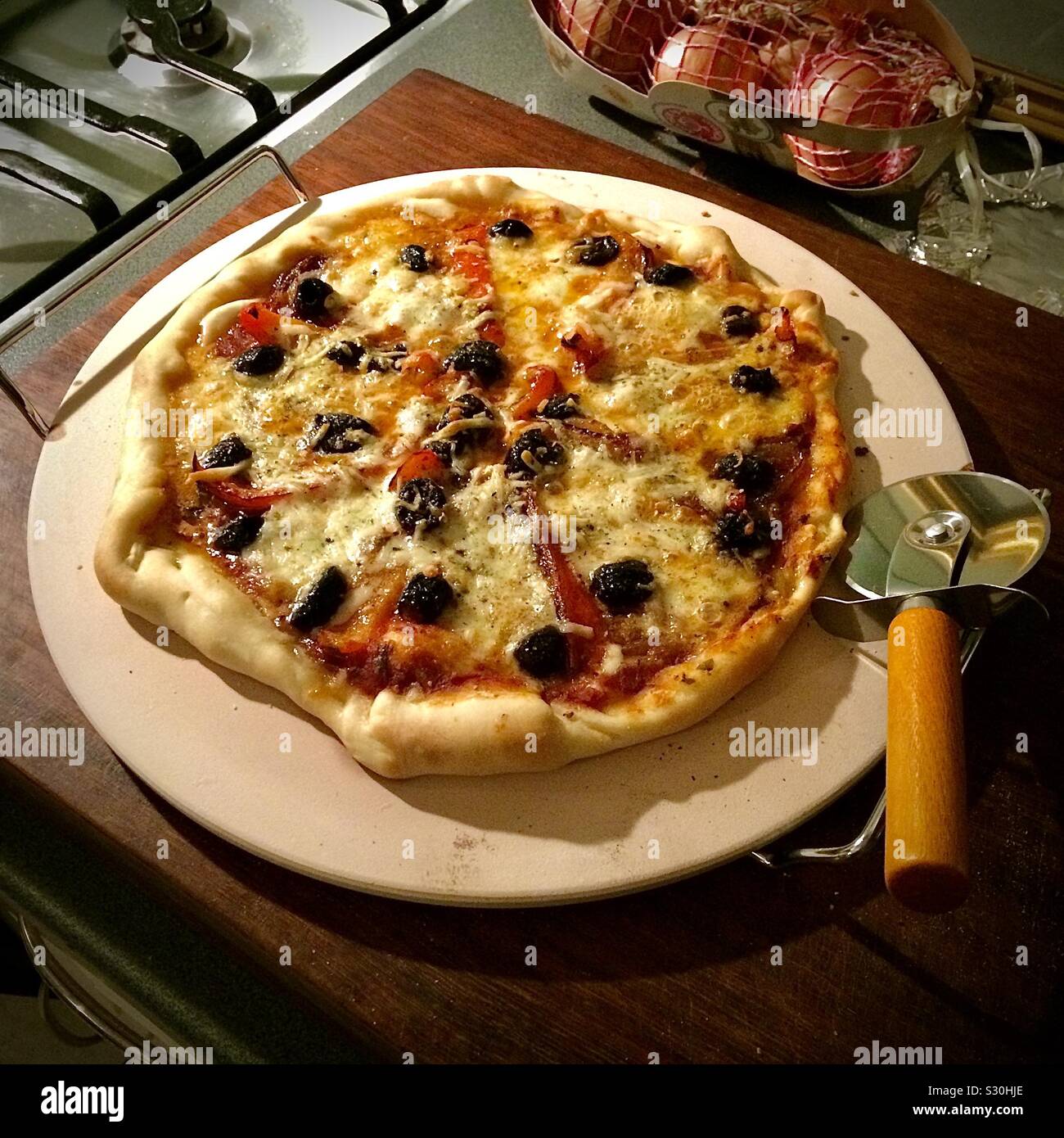 Home-made pizza. - Smartphone Captured Stock Image