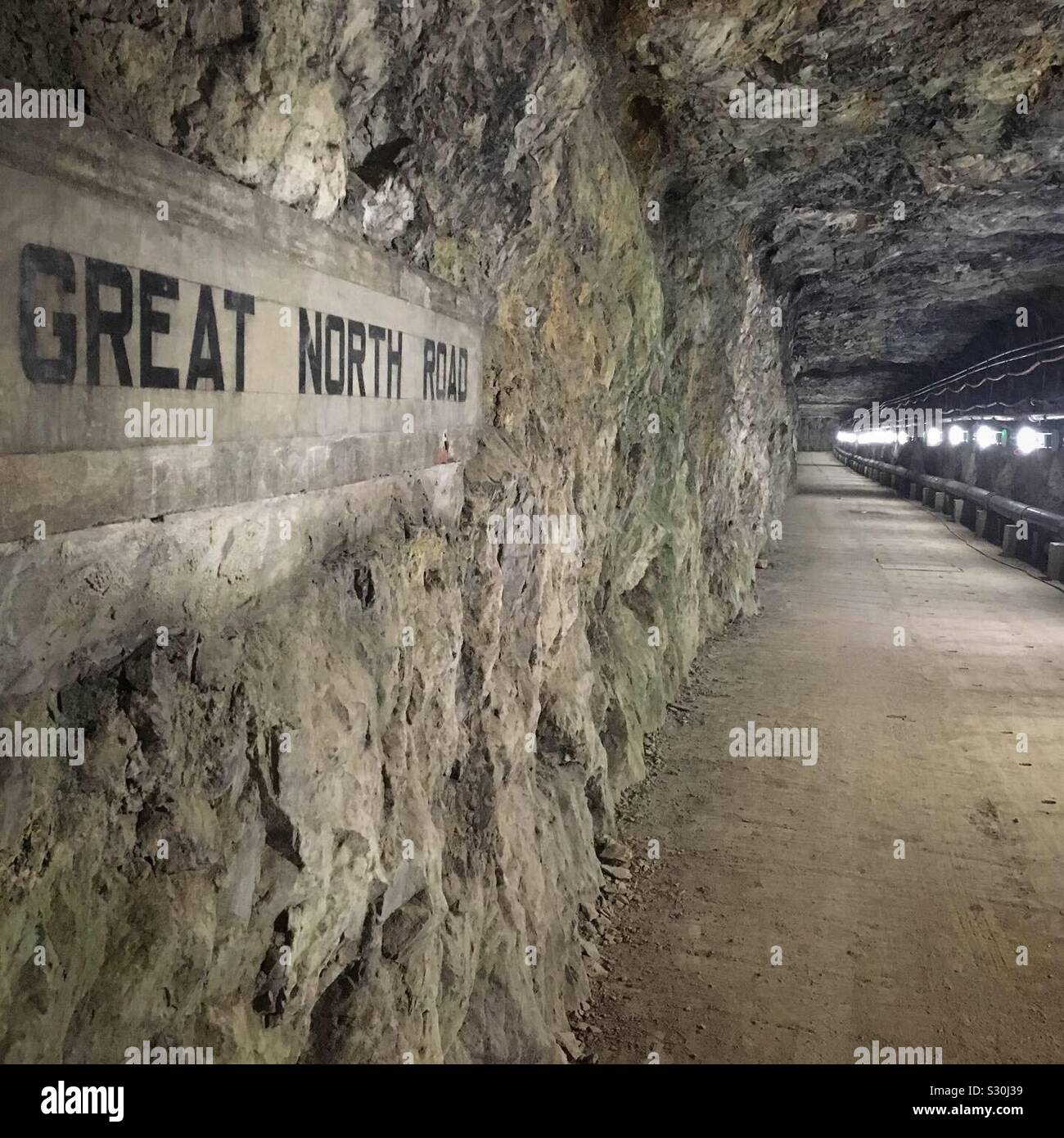 Great North Road, the main underground tunnel dug under the Rock of