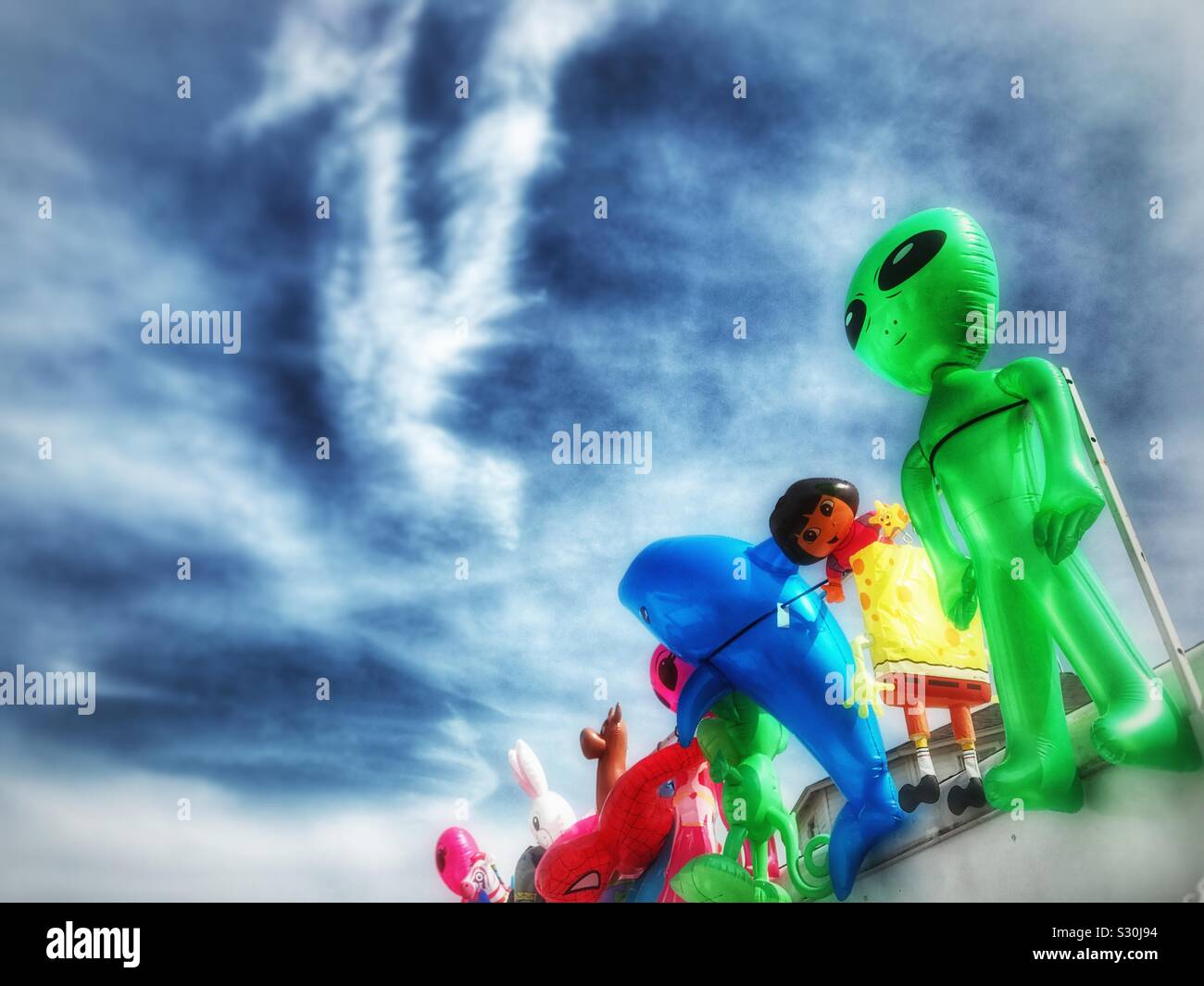 Carnival prizes on display - Smartphone Captured Stock Image