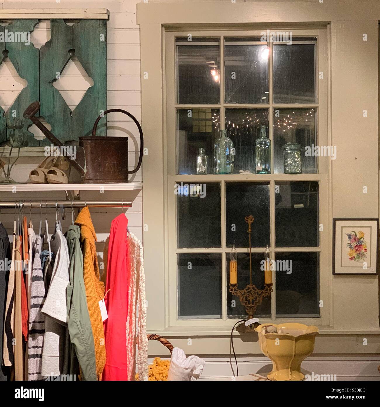 Gatherings by the Sea vintage shop, Dennis, Cape Cod, Massachusetts, United States - Smartphone Captured Stock Image
