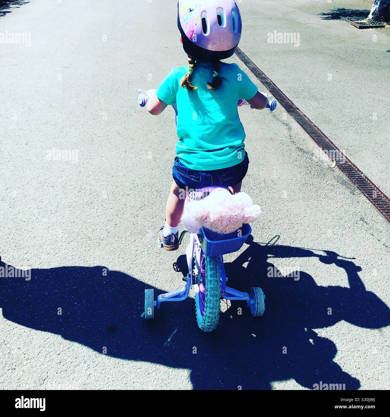 Biking toddler Stock Photo