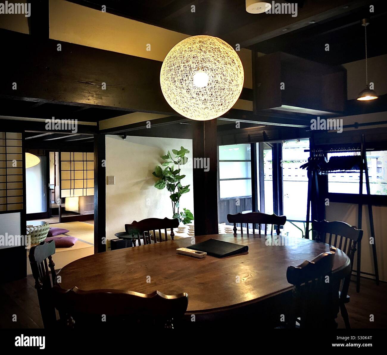 Japanese style dining room Stock Photo