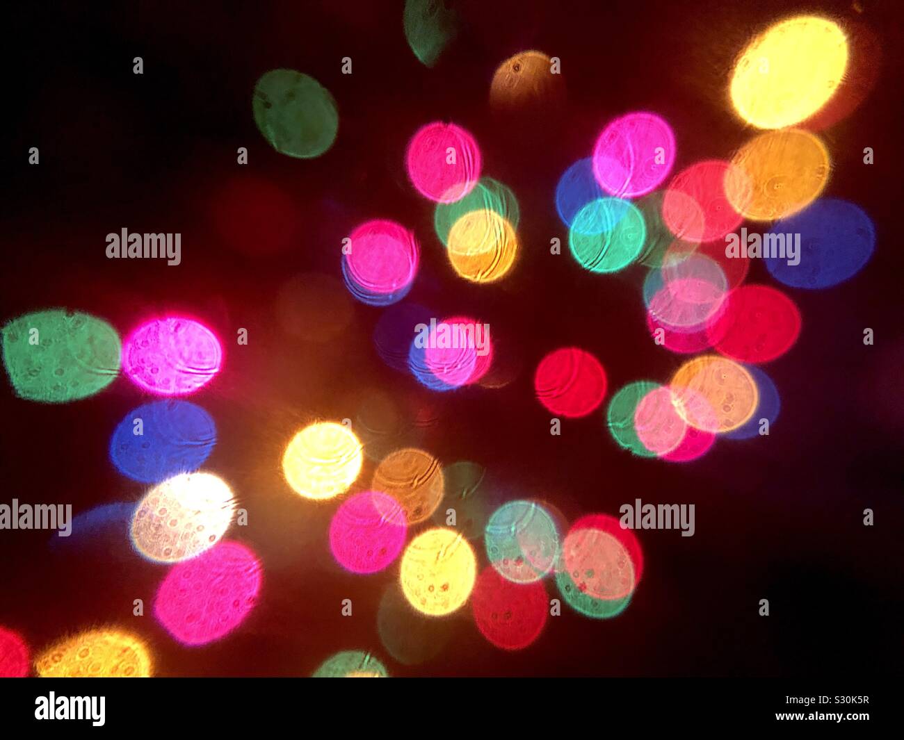 Colorful Christmas light bokeh Stock Photo