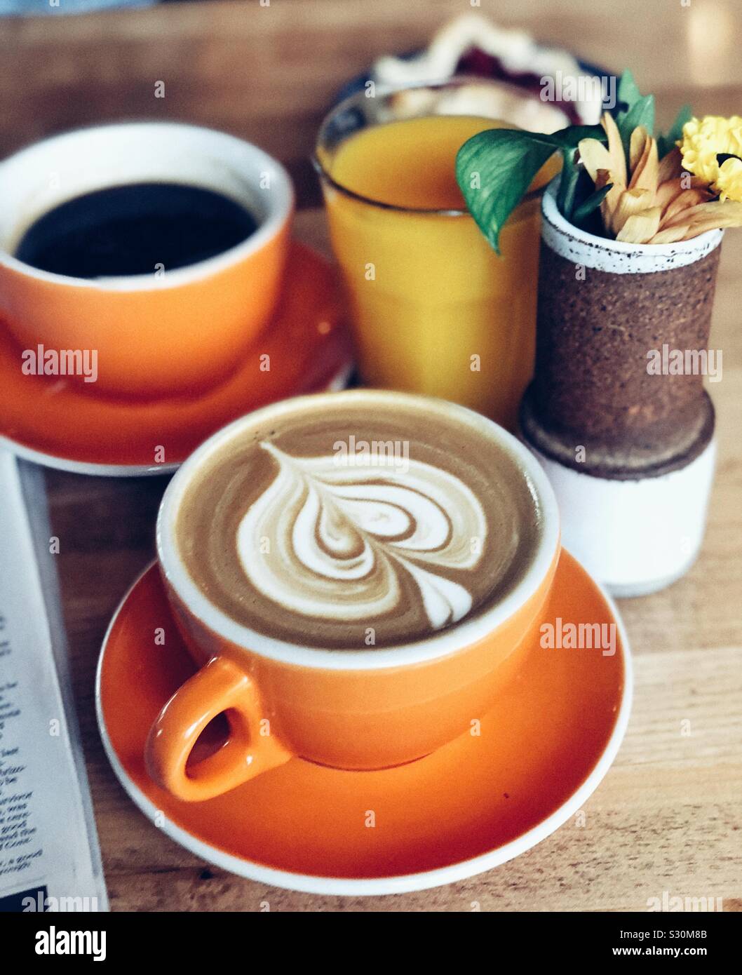 Foam heart on top of vegan latte - Smartphone Captured Stock Image
