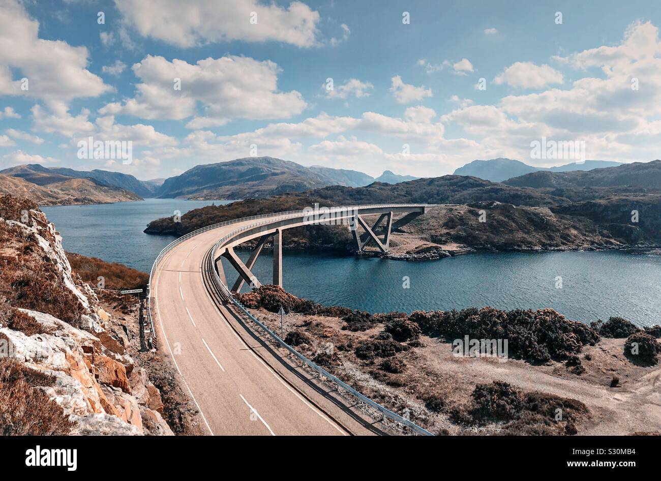 Kylesku Bridge on Scotland’s NC500 Stock Photo