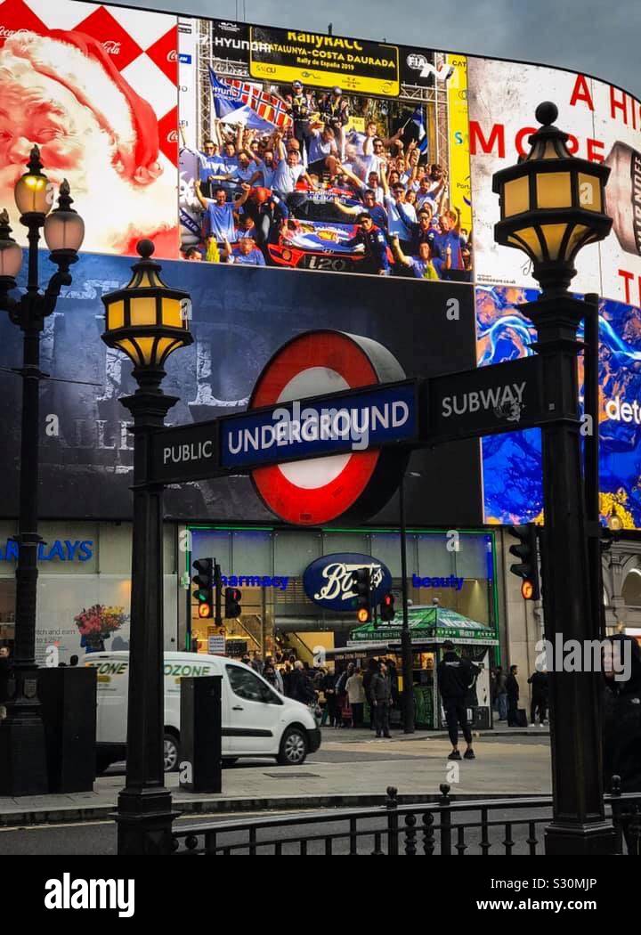 Piccadilly Circus underground station. London United Kingdom Stock Photo Alamy