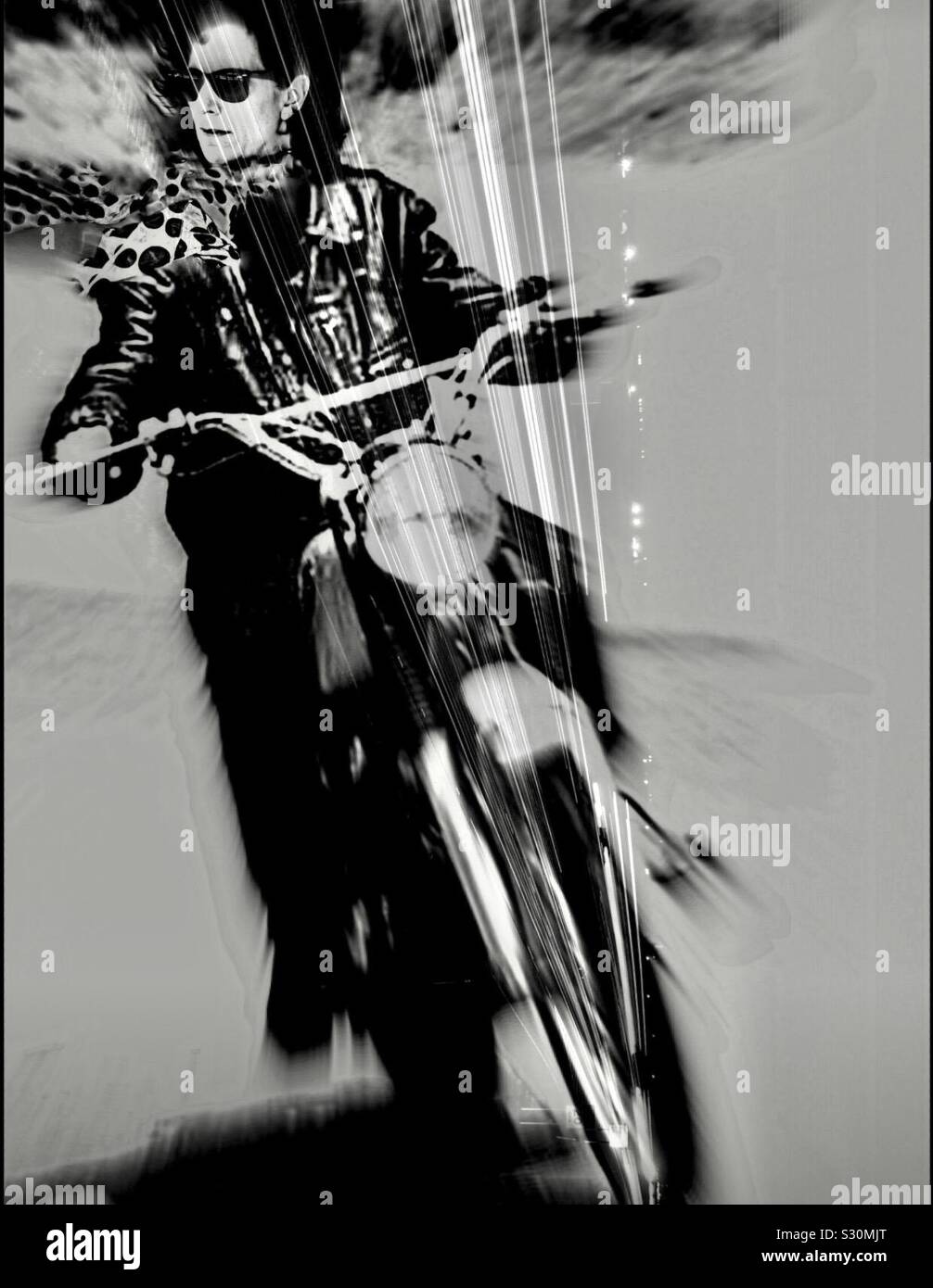 Lady biker Stock Photo