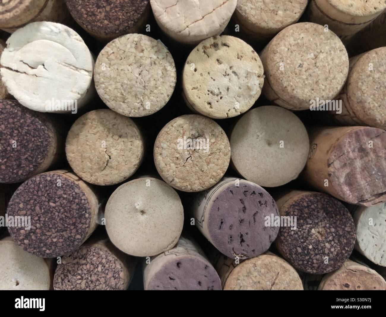 Cork collection from different wines. Stock Photo