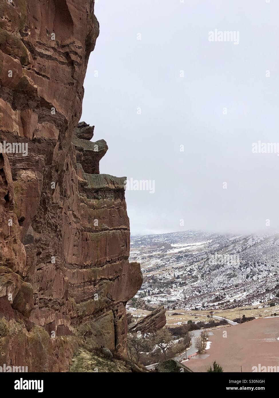 Cliff view at Red Rocks Amphitheater in Colorado Stock Photo