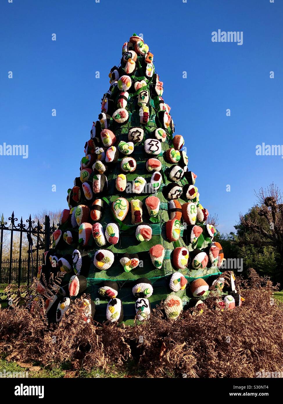 Alternative Christmas tree, Bossay-sur-Claise, Indre-et-Loire, France. Stock Photo