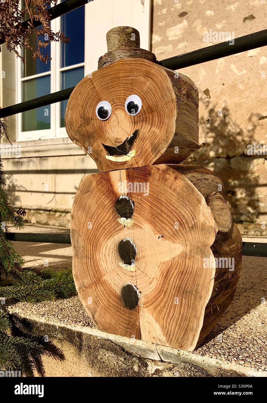 Funny alternative Christmas snowman, France. Stock Photo