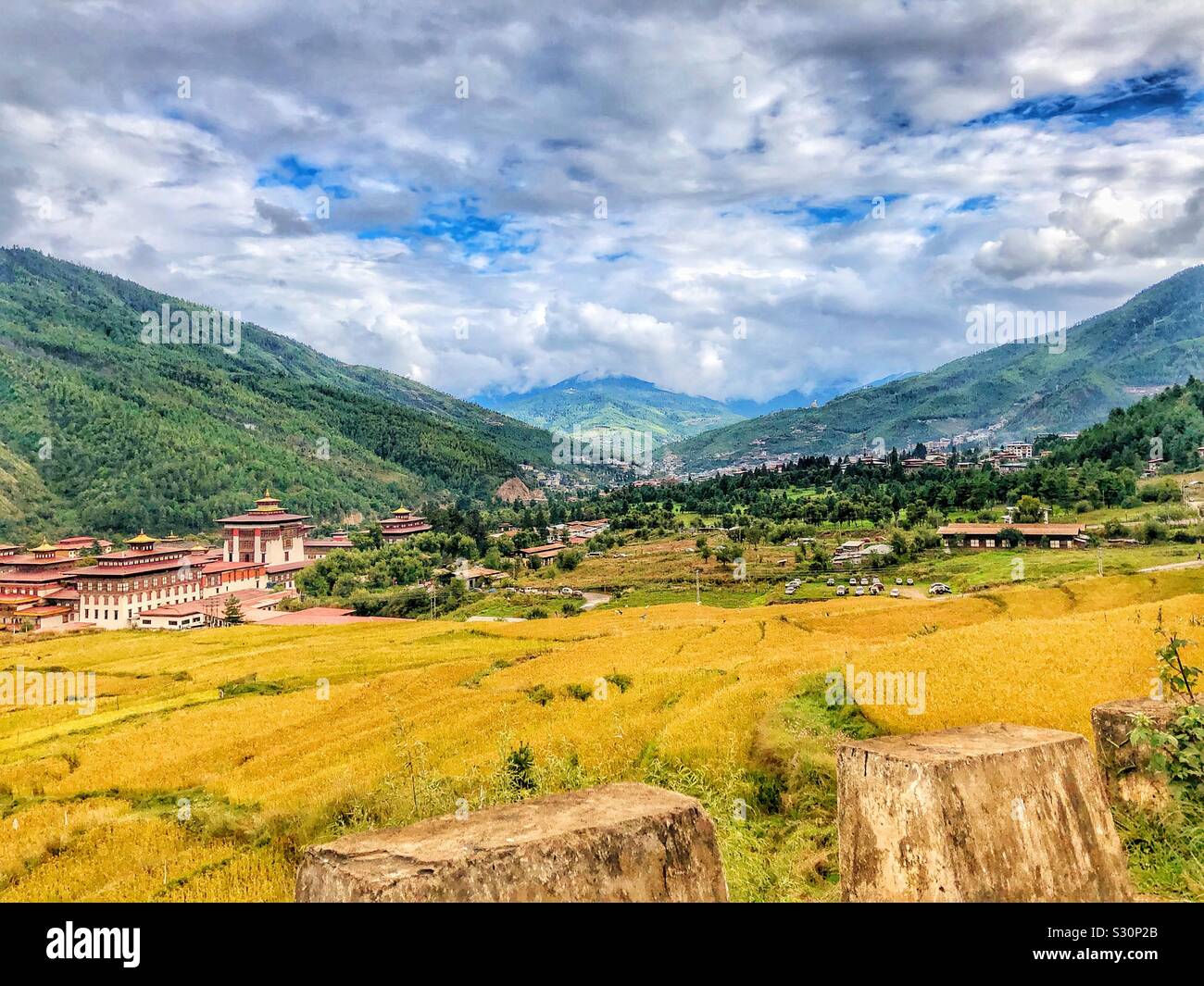 Beautiful Bhutanese landscape. - Smartphone Captured Stock Image