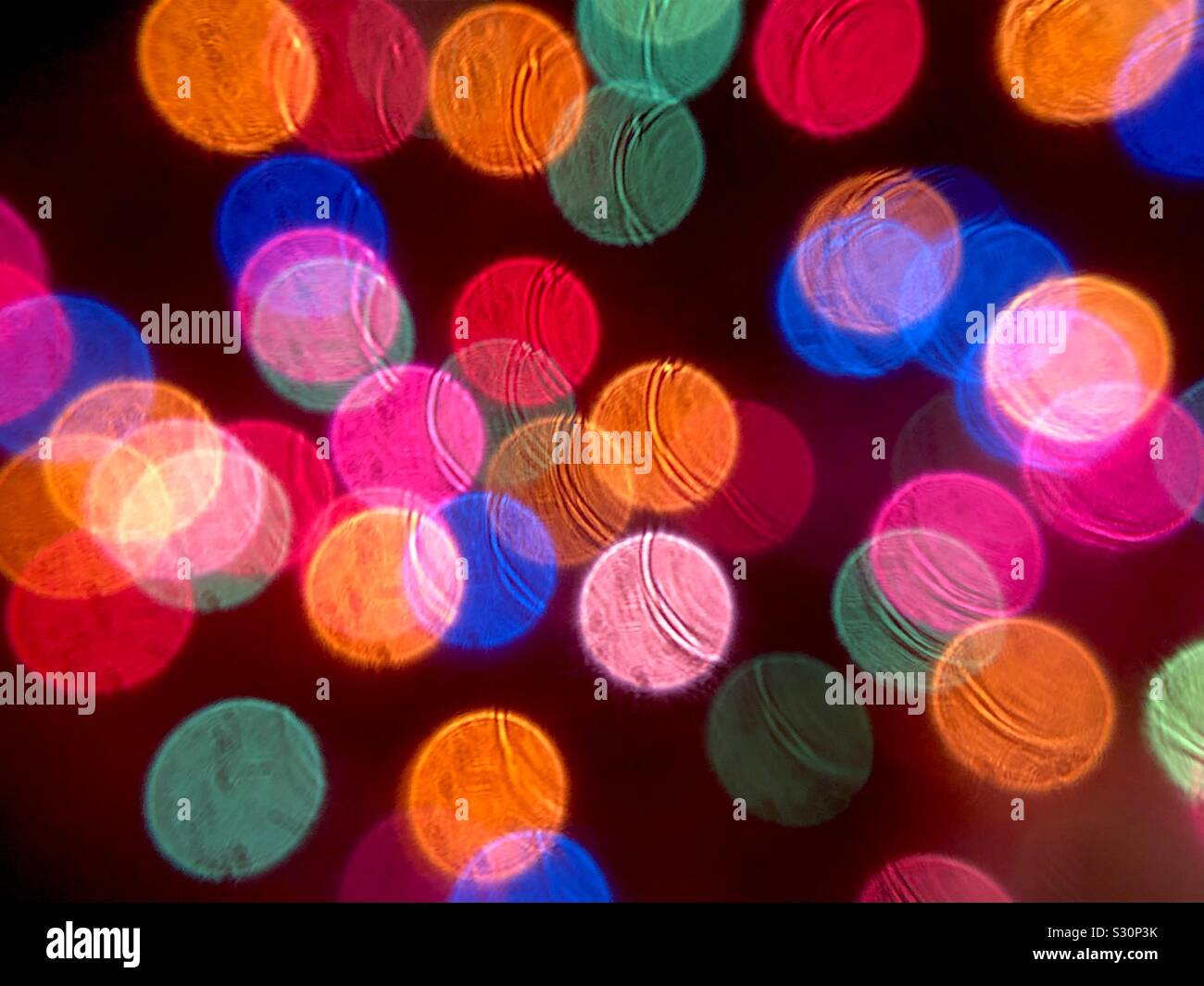 Colorful Christmas light bokeh - Smartphone Captured Stock Image