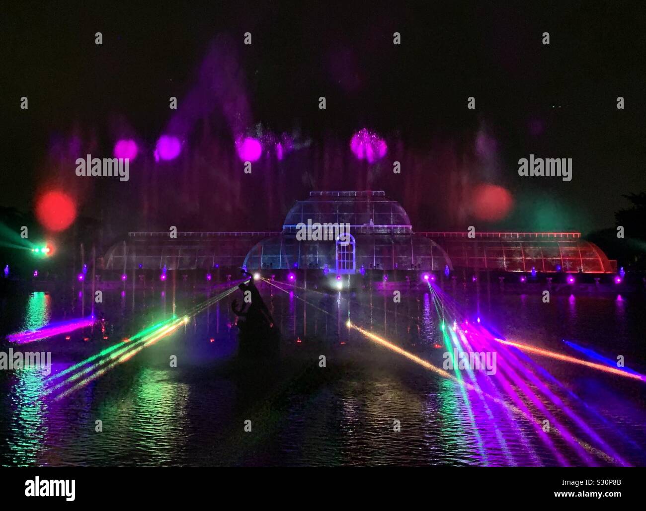 Christmas laser show at Kew Botanical Gardens, London Stock Photo Alamy