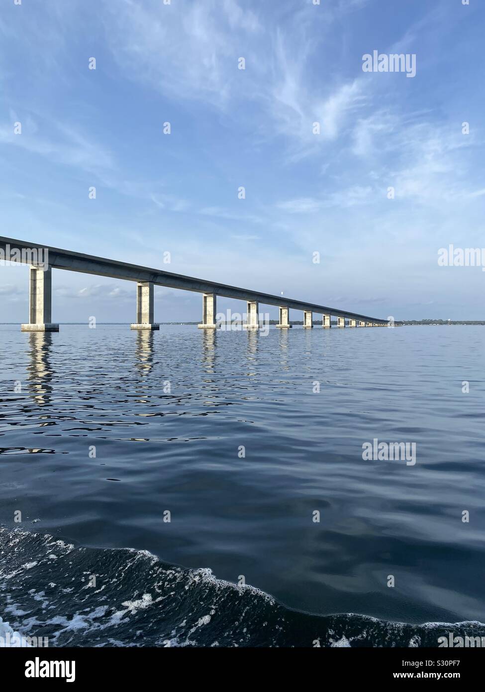 Destin, Florida bridge view from a boat - Smartphone Captured Stock Image