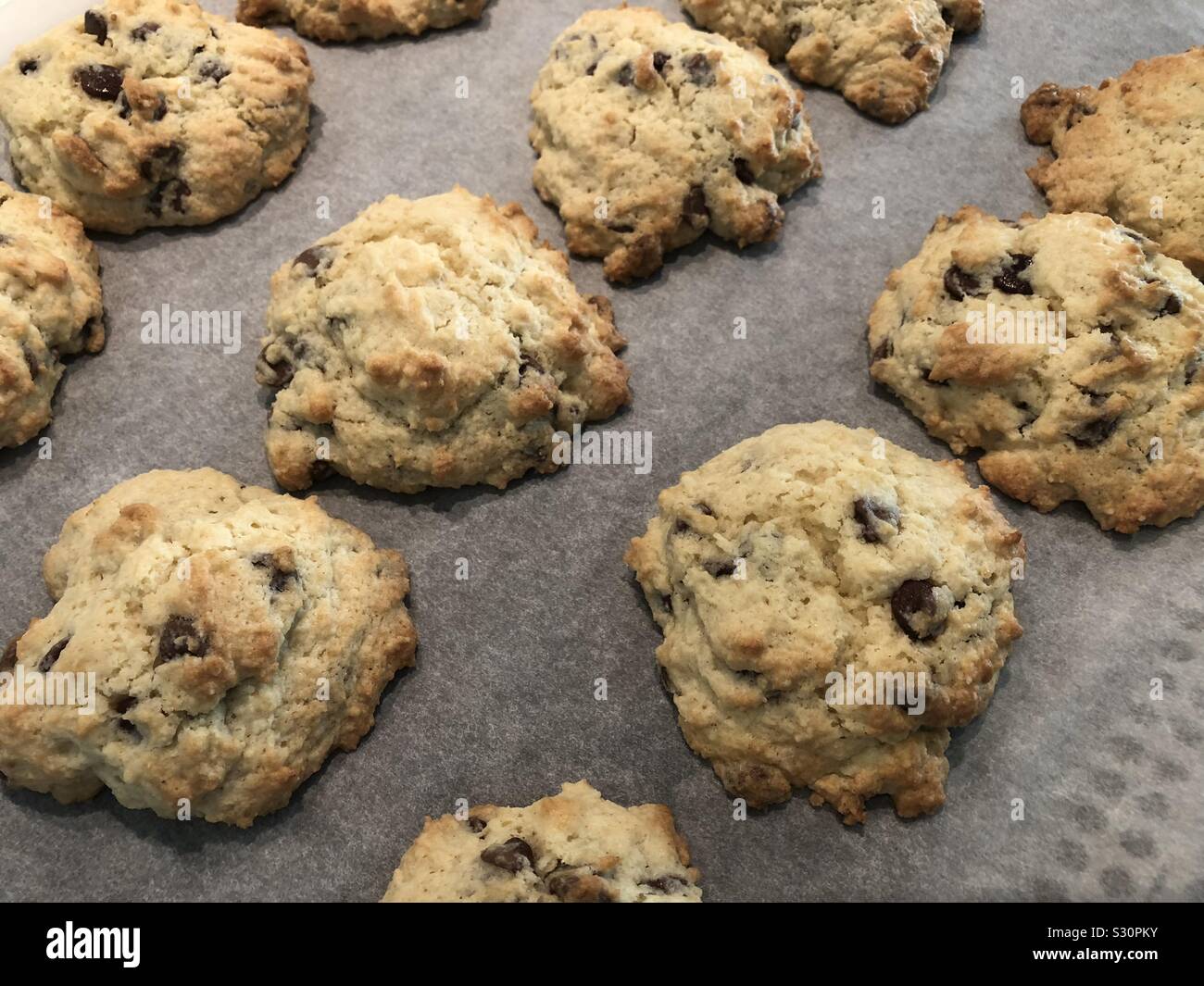 Homemade chocolate chip rock cakes - Smartphone Captured Stock Image