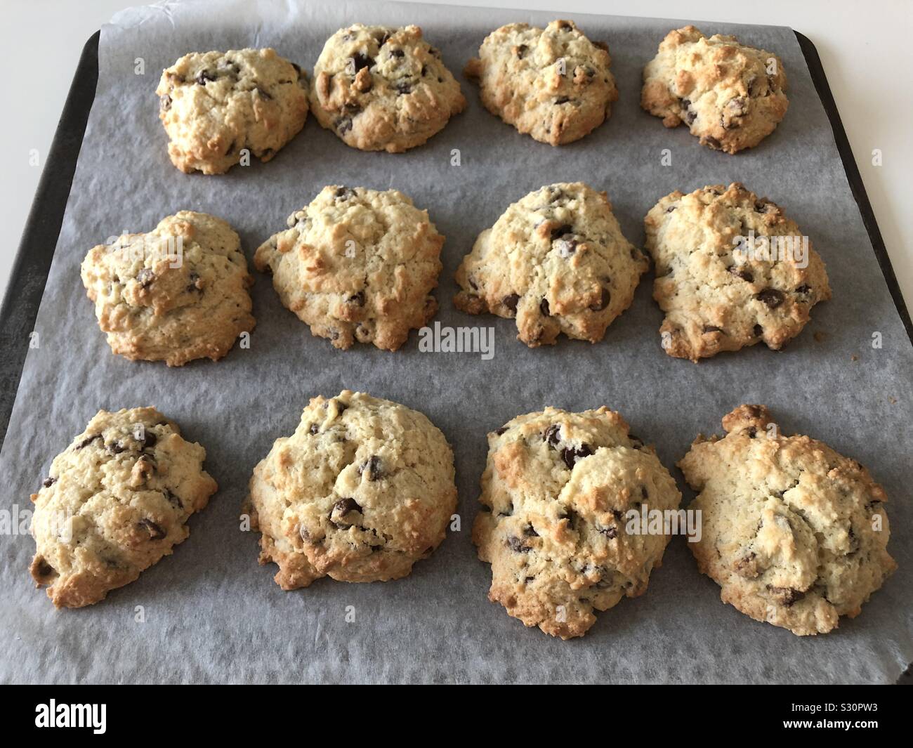 Fresh out of the oven chocolate rock cakes - Smartphone Captured Stock Image