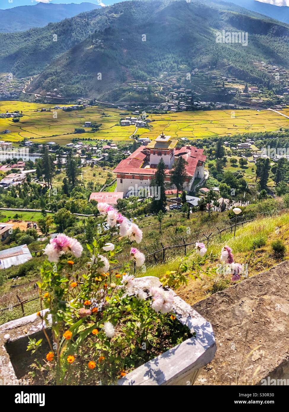 Paro Valley, Bhutan. Stock Photo