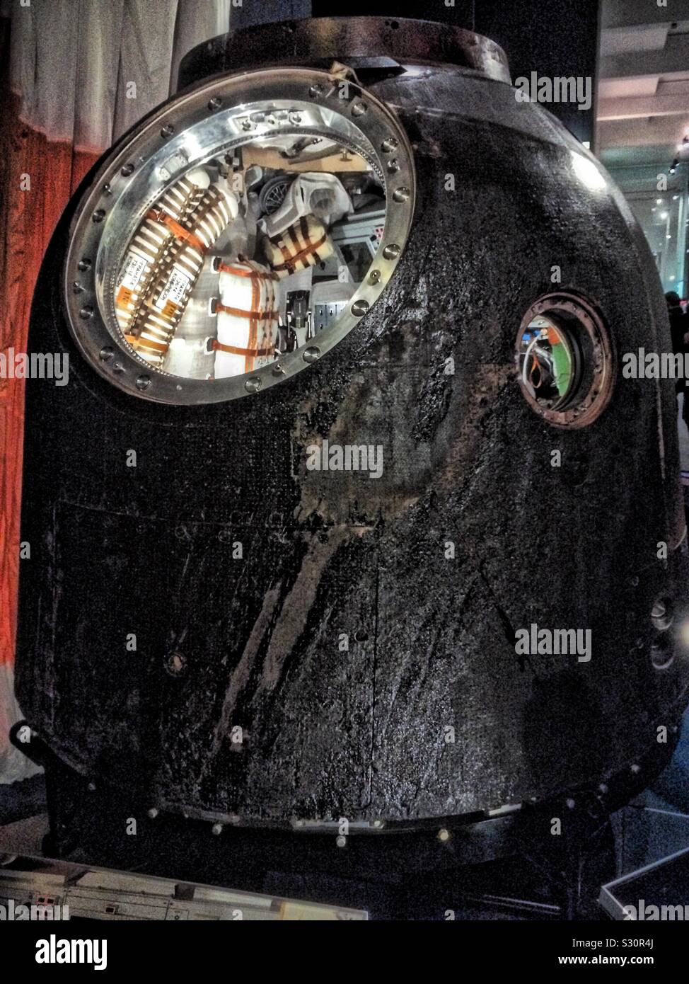View of Tim Peak’s Soyuz TMA-19m descent module - Smartphone Captured Stock Image