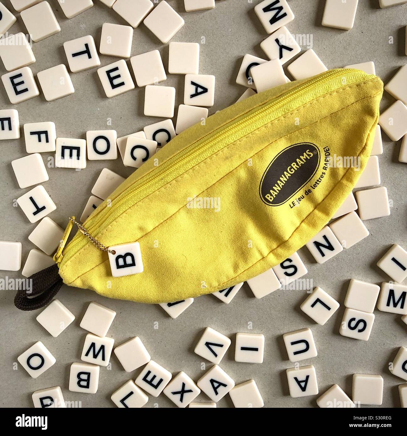 “Bananagrams” a word game for all ages. - Smartphone Captured Stock Image