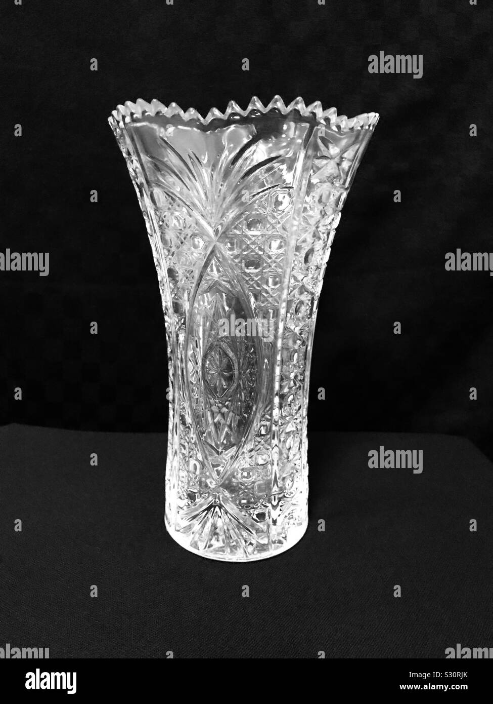 Crystal vase , modern contemporary crystal vase, a show piece Stock
