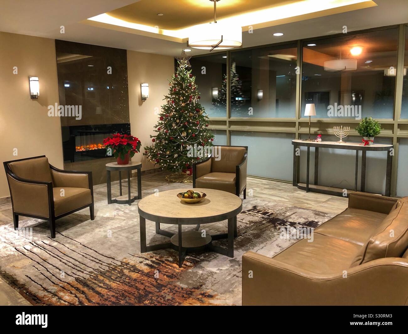 A cozy condo lobby. - Smartphone Captured Stock Image