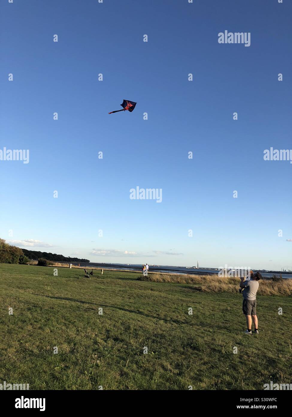 Perfect day to fly a kite Stock Photo Alamy