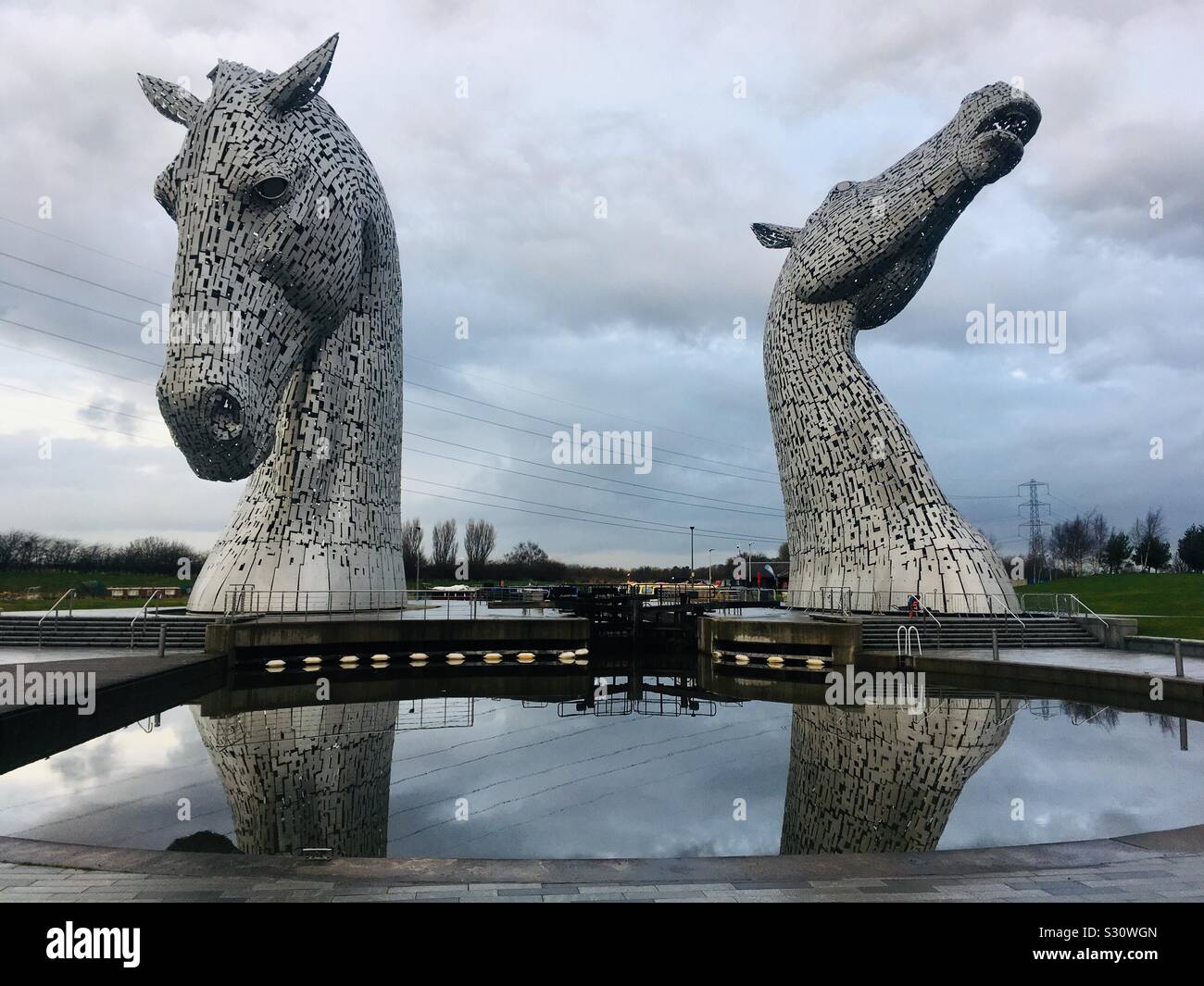 The Kelpies. The 30m High Giant Horse Head Sculptures of the Forth and