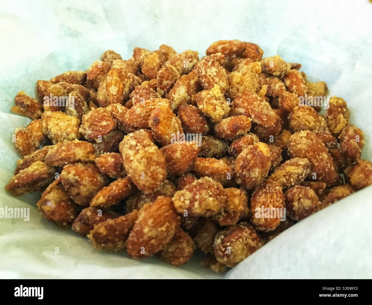 German cinnamon caramel glazed almonds Stock Photo Alamy