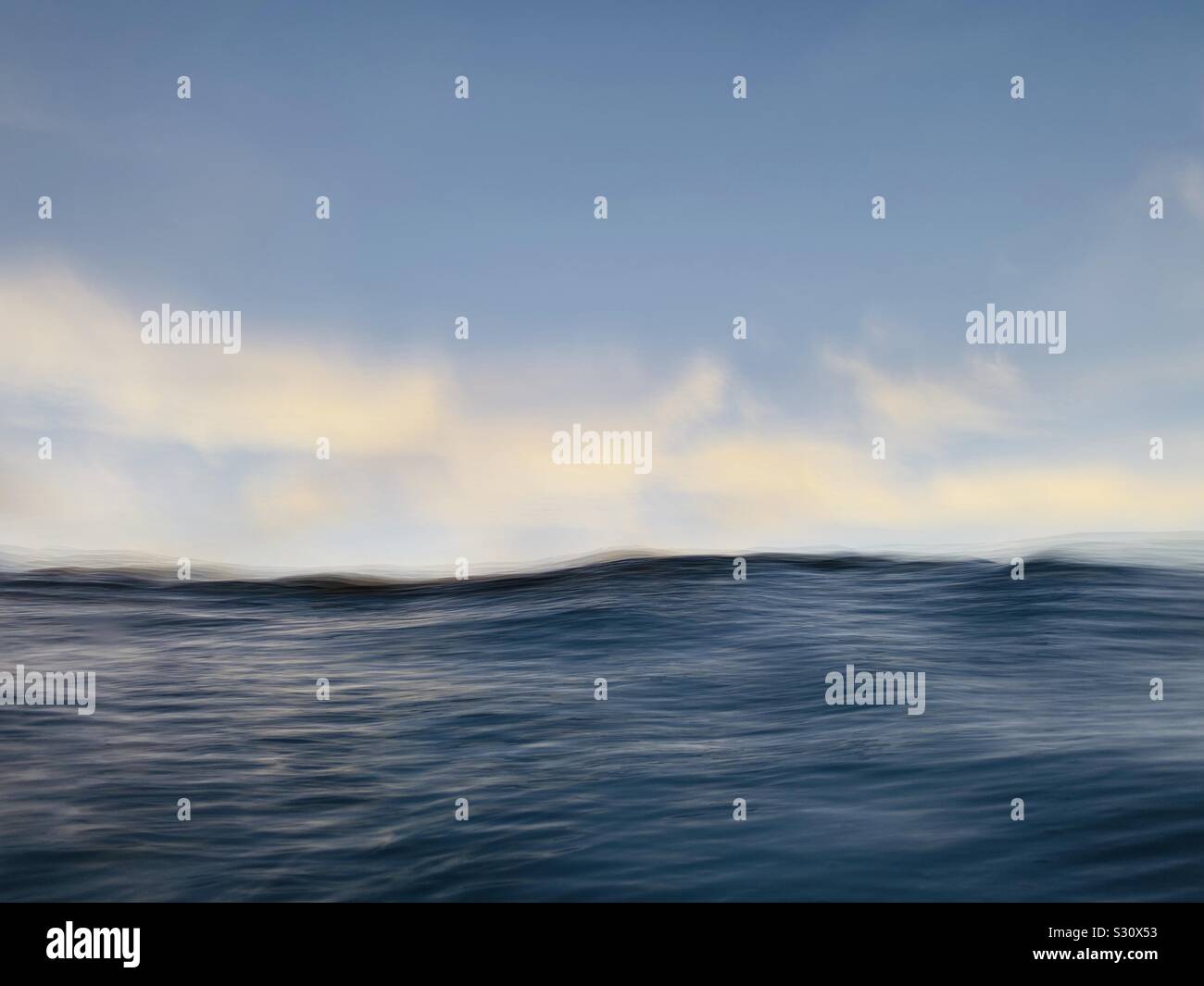 Ocean texture at sunset. - Smartphone Captured Stock Image