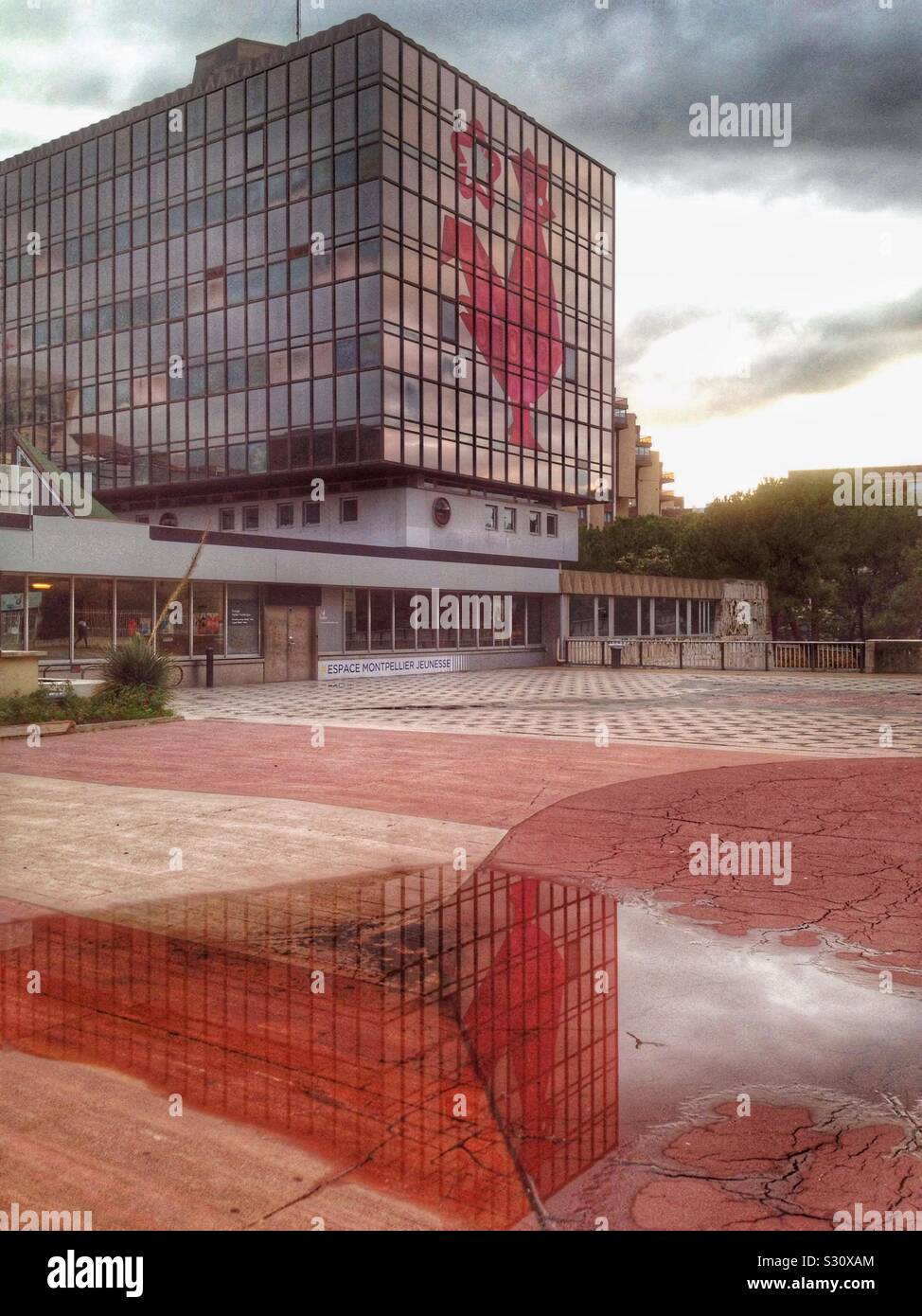 Building French Tech, Montpellier France - Smartphone Captured Stock Image