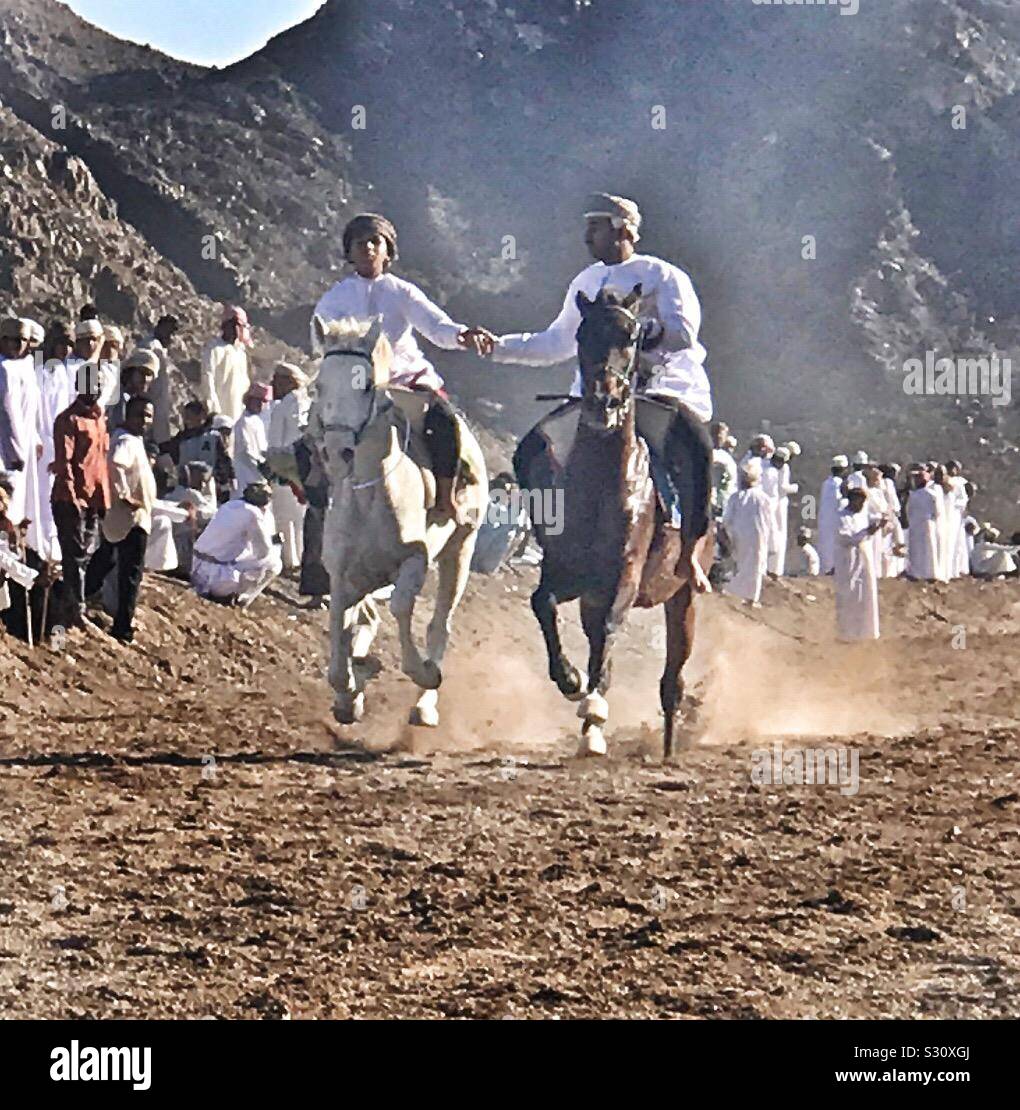 Traditional Horse show festival, Oman - Smartphone Captured Stock Image