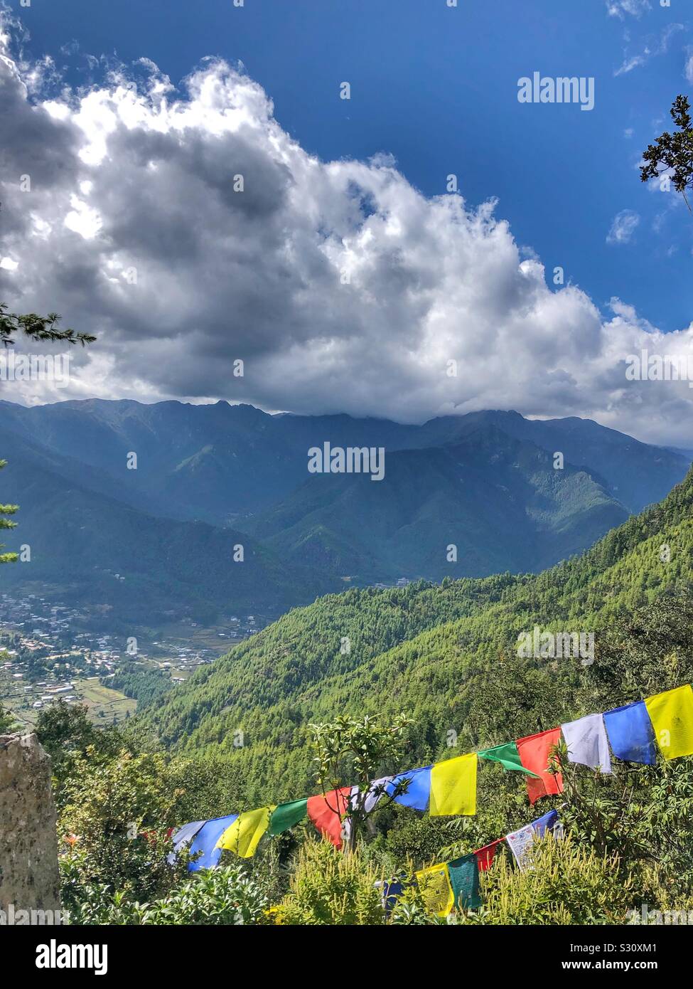 Bhutanese landscape. - Smartphone Captured Stock Image