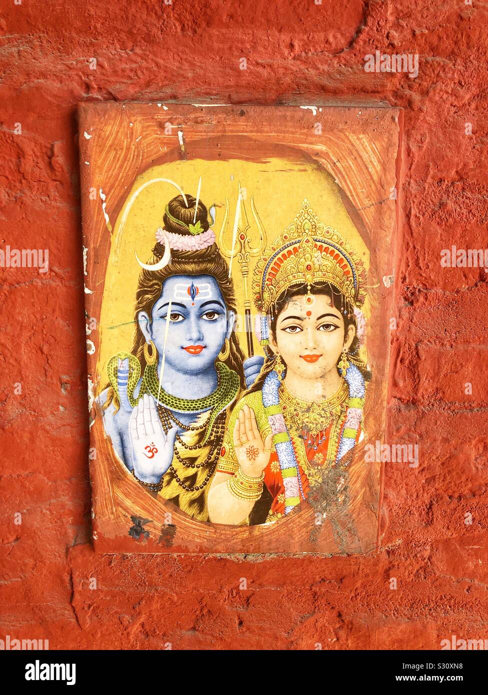 Decorative wall tile in Kathmandu, Nepal Stock Photo Alamy