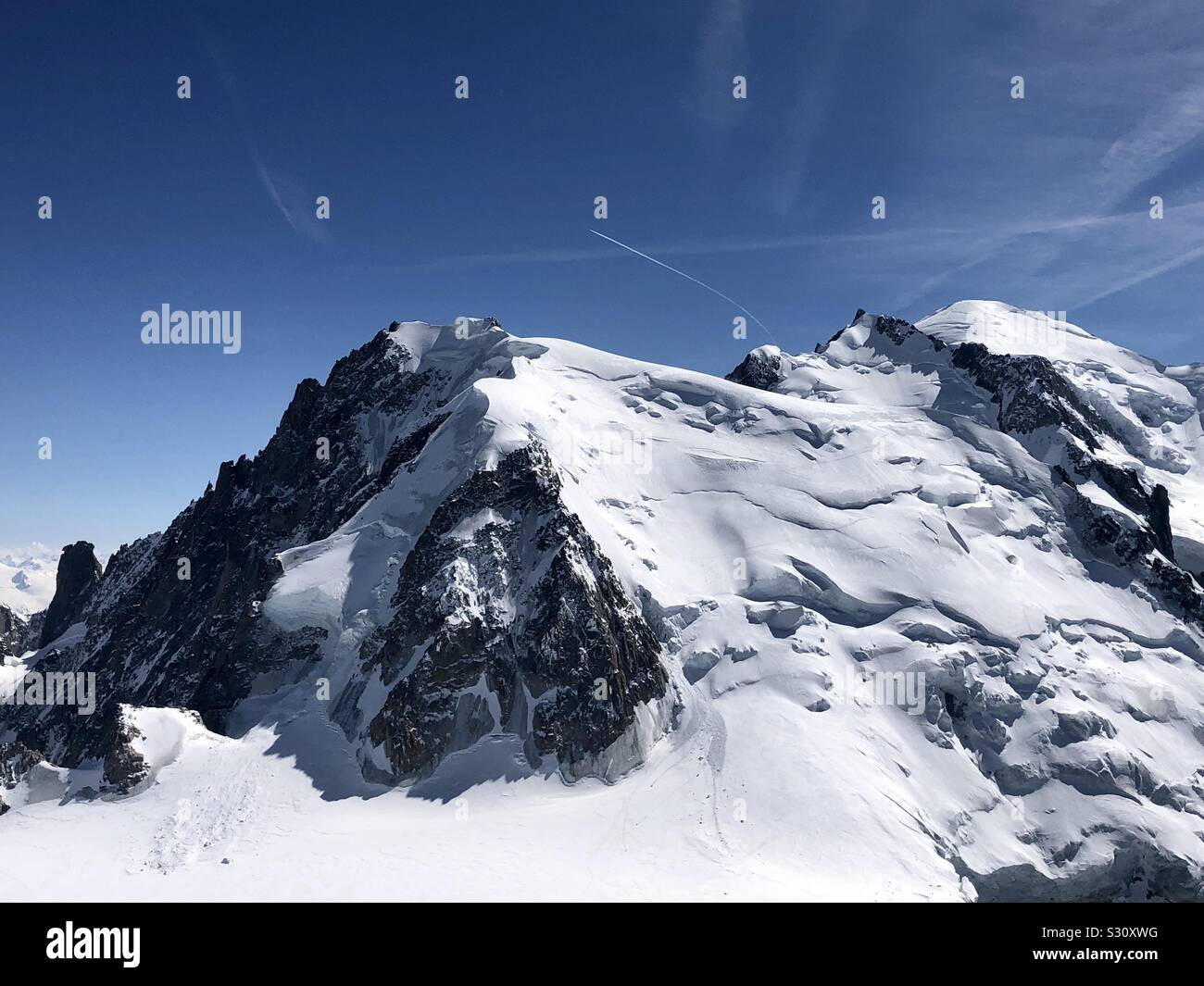 View from aiguille de midi, Chamonix Stock Photo Alamy