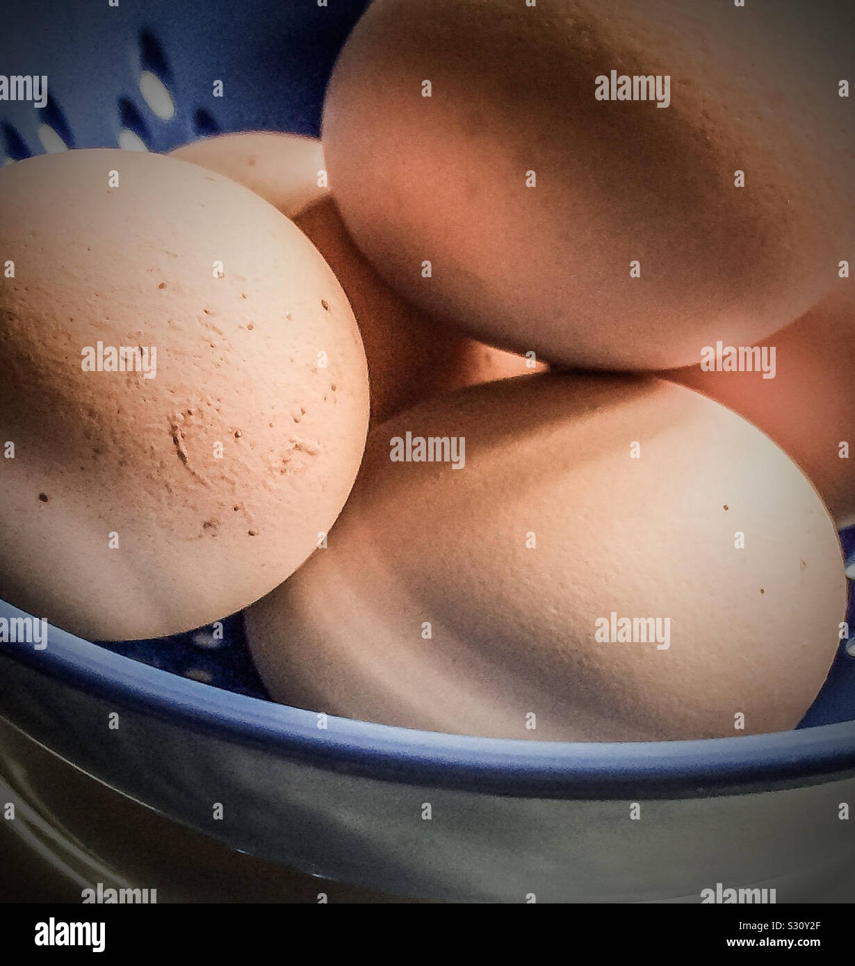 Eggs in a colander - Smartphone Captured Stock Image