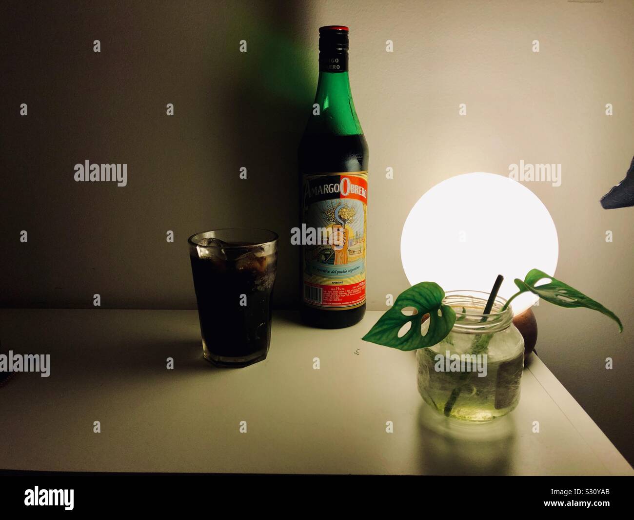 Traditional drink Amargo Obrero - Smartphone Captured Stock Image
