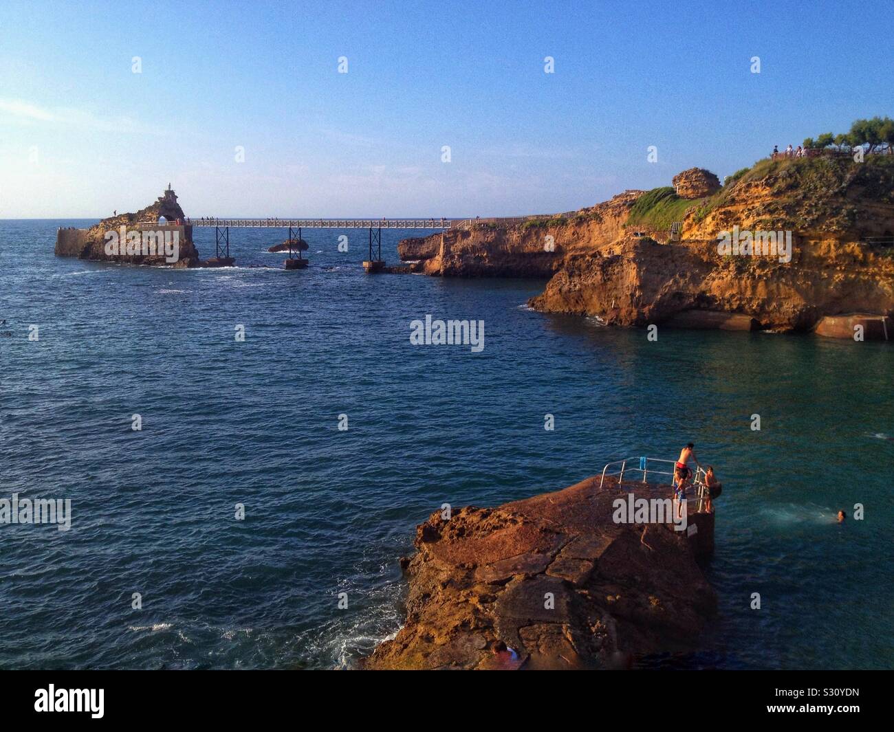 The rock of the virgin in Biarritz, Pyrenees-Atlantiques, France - Smartphone Captured Stock Image