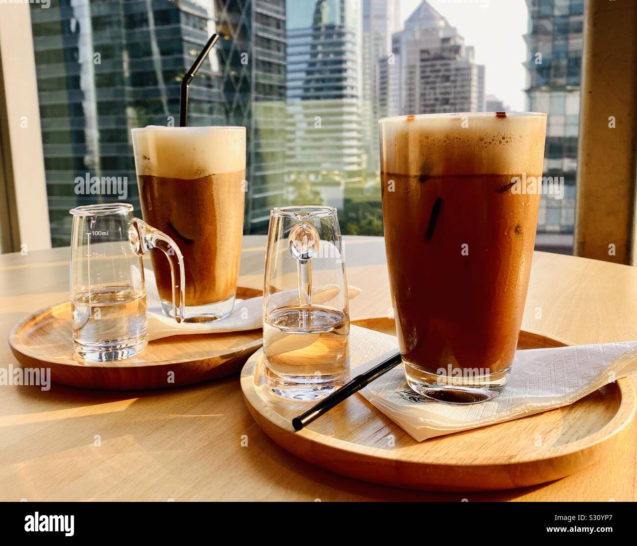 Sky high coffee time - Smartphone Captured Stock Image